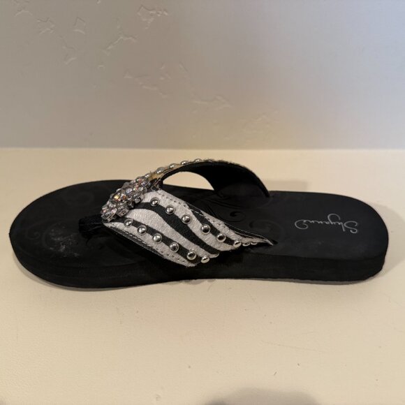 Shyanne Leopard Zebra Print Sandals Size 8 - Picture 3 of 14